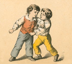 Jungen kämpfen