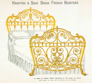 Messingbett aus dem Hampton and Sons Möbelkatalog, 1902