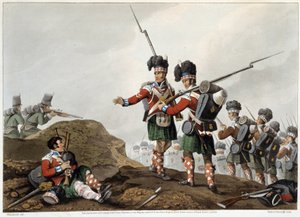 Tapferkeit in „Historical, military and naval anecdotes and incidents that arrived at the arms of Great Britain and their allies, ending in Waterloo“ von Edward Orme. Ill. von Fry, Sutherland, Clark, Dubourg, W.Heart, JA, Atkinson... London, 1819