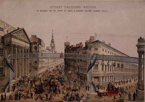 Brücke über die Straße am Mansion House, ca. 1862 von English School