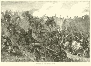 Heranbringen der preußischen Geschütze, August 1870