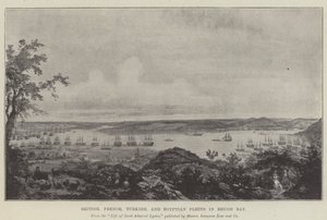 Britische, französische, türkische und ägyptische Flotten in der Beicos-Bucht von English School