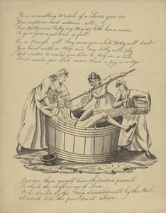 Britische Valentinskarte mit einem Bild eines Mannes beim Baden