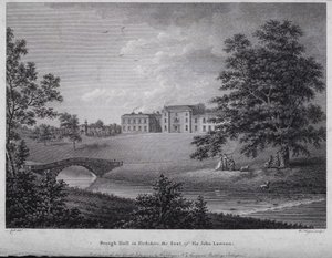 Brough Hall in Yorkshire, der Sitz von Sir John Lawson von English School