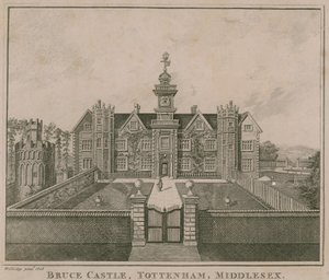 Bruce Castle, Tottenham, London; eine Ansicht aus dem Jahr 1686 von English School