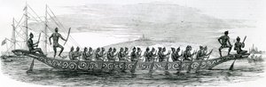 Burmesisches Kriegsschiff, aus The London Illustrated News, 1852 von English School