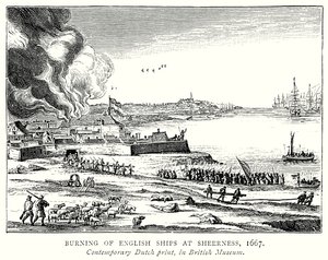 Verbrennung englischer Schiffe bei Sheerness