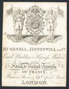 Bushnell, Honeywell und Co, Kutschenbauer und Geschirrhersteller, Visitenkarte