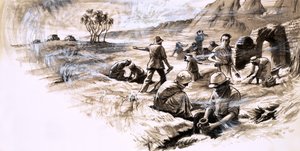 Byron Khun de Prorok grub die Grabstätte des Grabes von Tin Hinan aus