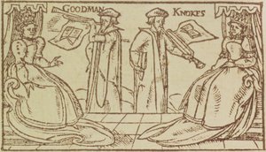 John Knox und Christopher Goodman halten eine Rede vor Mark Queen of Scots von English School
