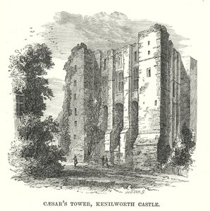 Cäsars Turm, Kenilworth Castle (Gravur) von English School