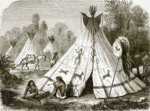 Lager der Comanche-Indianer von English School