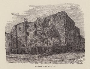 Canterbury: Canterbury Castle (Lithografie) von English School