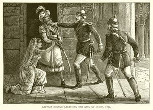 Kapitän Hodson verhaftet den König von Delhi, 1857