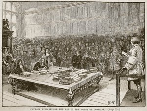 Captain Kidd vor dem Ausschuss des House of Commons, Illustration aus Cassells Illustrierter Geschichte Englands