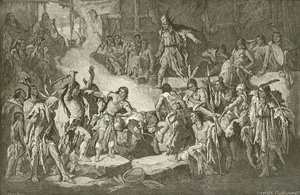 Captain Smith wird von Pocahontas gerettet