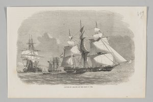 Ergreifung eines Sklavenschiffs vor der Küste Kubas von English School