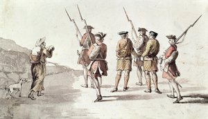 Gefangennahme des Rebellen Simon Fraser, Lord Lovat (1667?-1747)