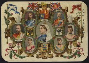 Karte zur Feier des Jubiläums von Königin Victoria 1887 von English School