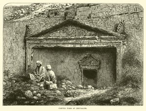 Geschnitztes Grab in Jerusalem von English School