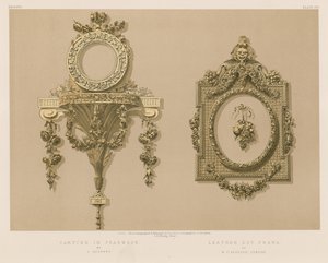 Schnitzerei in Birnbaumholz von L. Godfrey; Lederrahmen von W.C. Sanders, London von English School
