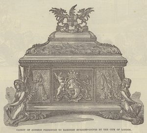 Adressenkästchen, das der Baronin Burdett-Coutts von der Stadt London überreicht wurde (Gravur) von English School