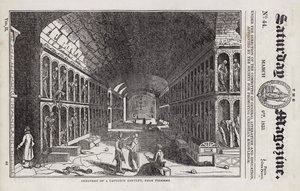 Friedhof, Kapuzinerkloster, bei Palermo, Sizilien, Italien (Gravur)