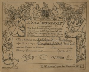 Zertifikat der Royal Drawing Society von English School