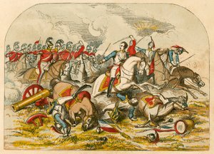 Angriff der Kavallerie bei Waterloo von English School