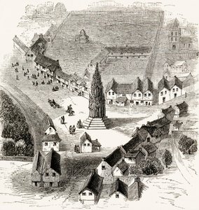 Charing Cross, London, im 16. Jahrhundert, ca. 1865 (Holzstich) von English School