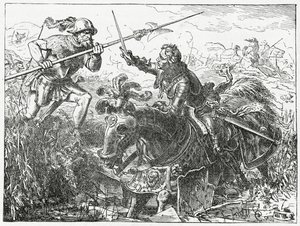 Karl der Kühne, Herzog von Burgund, in der Schlacht bei Nancy, 5. Januar 1477, 1882 von English School