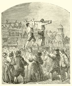 Einen Quäker am Pauls Kreuz, Cheapside, zur Zeit von Oliver Cromwell züchtigen