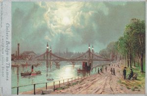 Chelsea-Brücke am Fluss Themse von English School