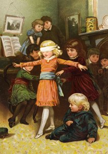 Kinder spielen Blinde Kuh