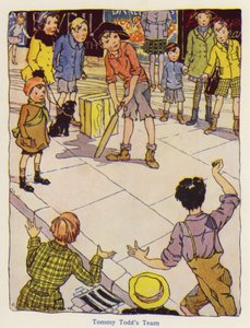 Kinder spielen Cricket auf der Straße von English School