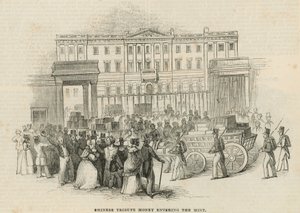 Chinesisches Tributgeld in der Königlichen Münze, London von English School