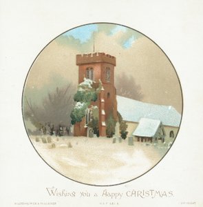 Kirche im Schnee, Weihnachtskarte von English School