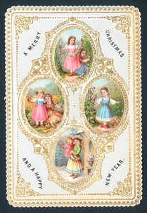 Collage von Bildern, Weihnachtskarte von English School