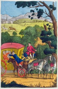 Colonel Jack beraubt Mary Smith im Maidenhead Thicket, Illustration aus den Lives and Adventures of the Most Celebrated Highwaymen and Street Robbers... veröffentlicht 1822