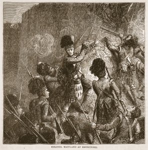 Oberst Maitland in Bhurtpore, Illustration aus Cassells Illustrierter Geschichte Indiens von James Grant, veröffentlicht 1879 von English School