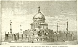 Kolumbus-Denkmal, entworfen von Jose Marin Baldo, an der Mündung des Odiel-Flusses bei Palos von English School