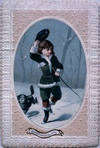 Komplimente der Saison, viktorianische Weihnachtskarte von English School