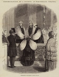 Weihe eines Bischofs in der Whitehall Chapel (Gravur) von English School