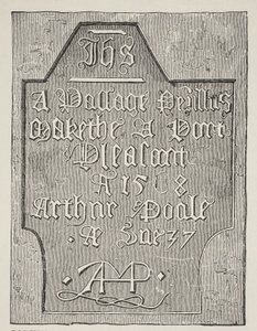 Kopie einer Schnitzerei von Arthur Poole an der Wand seiner Gefängniszelle im Tower, 1568 von English School