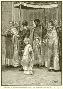 Krönung von Richard in der Westminster Abbey: Die Prozession entlang des Ganges