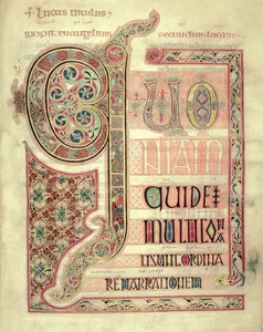 Incipit-Seite zum Evangelium des Heiligen Lukas, aus den Lindisfarne Gospels