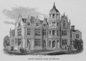 Villa von Graf Kinski in Teplitz (Stich)