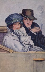 Paar sitzt in einem Auto