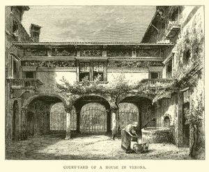 Hof eines Hauses in Verona von English School