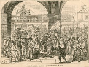Covent Garden Markt, London: Früher Frühstücksstand von English School